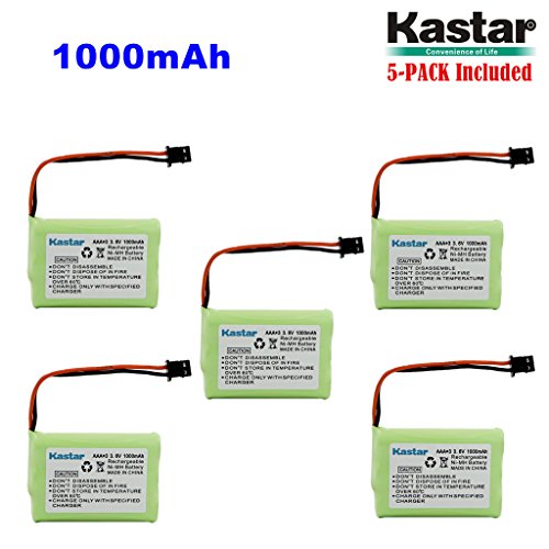 Kastar 5-PACK AAAX3 3.6V MSM 1000mAh Ni-MH Rechargeable Battery for Uniden Cordless Phone BT-446 BT446 BP-446 BP446 BT-1005 BT1005 TRU8885 TRU8885-2 TRU88852 TRU8888 TRU9460 TRU9465 TRU9480 TCX-800