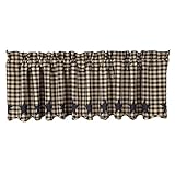 VHC Brands Black Star Rod Pocket Valance in Black and Tan