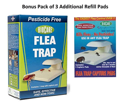 Biocare 11 Indoor Electric Flea Trap with Lightbulb and a Bonus Pack of 3, White