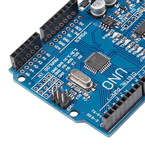 Qunqi 2Packs UNO R3 ATmega328P Development Board for Arduino UNO R3 Microcontroller with USB Cable 2.54mm Pin Header