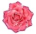 WD2U Large Sequin Rose Flower Hair Bow Clip Brooch Pony Dk Pink 1148