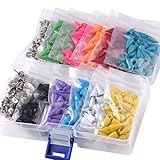 400pcs Mixed Colors Cone Spikes Screwback Studs DIY Craft Cool Rivets Punk Stud Coincal 7x15mm 1/4