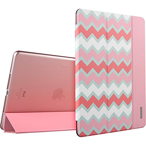 iPad Air 2 Case,ESR iPad Air 2 Trifold Flip Case Smart Cover with Stand [Auto Wake /Sleep Function]for Apple iPad Air 2 /iPad 6 (Pink Chevron)