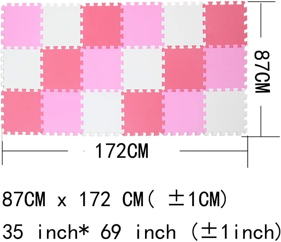 MQIAOHAM Outdoor/Indoor Protective Flooring Mats - Interlocking Reversible Floor Matting Suitable Gym, Play Area, Exercise, Yoga White Pink Rose 101103109: Toys & Games