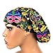 Womens Surgical Scrub Hat OR Nurse Cap Euro Style New Orleans Mardi Gras Jazz Bouffant Cap