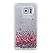 Galaxy S6 Case,Samsung Galaxy S6 Silver Bling Glitter Liquid Case,UZZO Flower Fairy Dandelion Design Liquid Flowing Glitter Clear Hard Shell Case Cover For Samsung Galaxy S6 (Silver:Hearts)