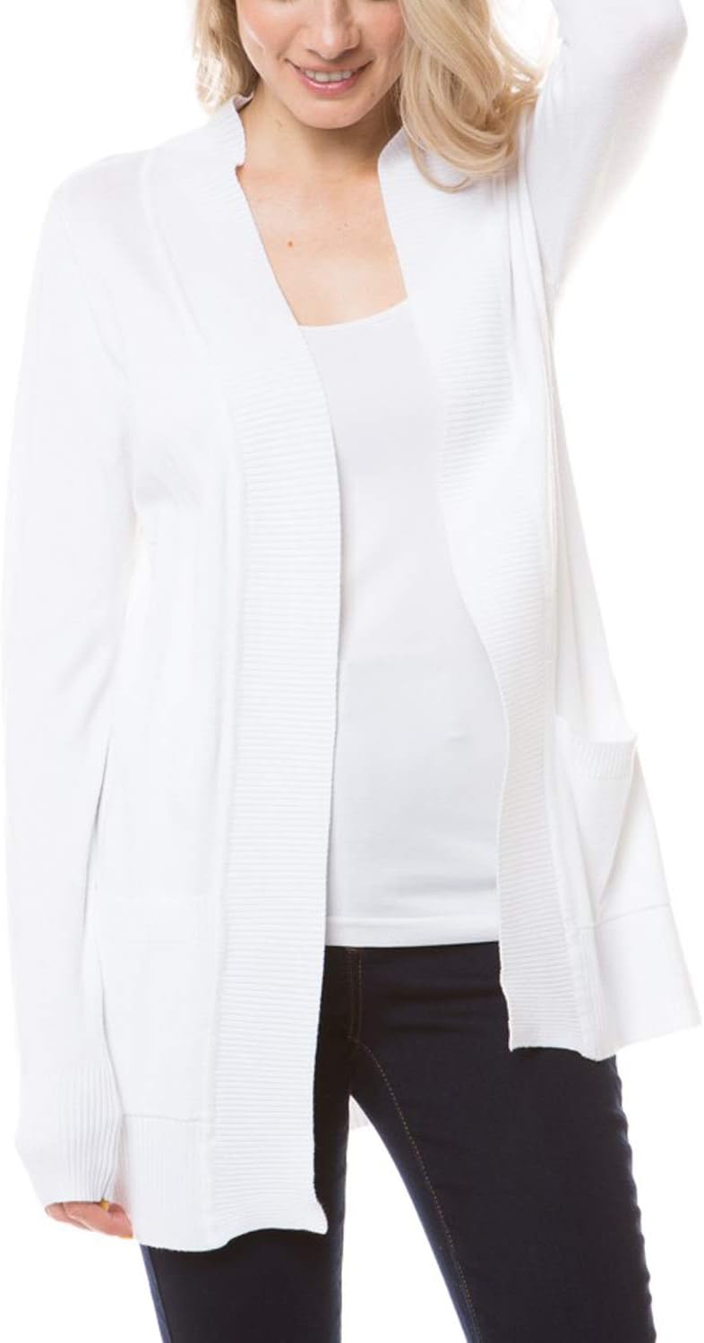 MAYSIX APPAREL Long Sleeve Knit Sweater Open Front Cardigan W/Pocket for Women (S-3X, 7size)