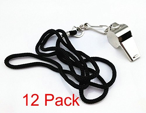 HOSL 12 Pcs Whistles-Stainless Steel Whistles, Comes with Lanyard, Great for Referee, Coaches, Training, Sports, etc - Thumbnail 3