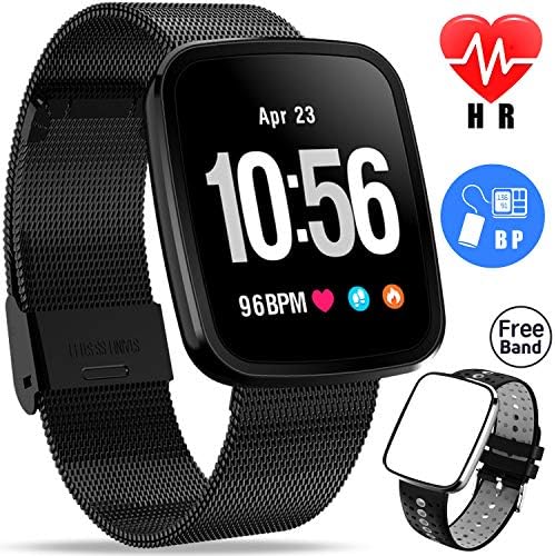 Ereon Fitness Tracker Women Sport Smart Watch for Men Kid with Heart Rate Sleep Monitor IP67 Waterproof Pedometer Blood Pressure GPS Activity Tracker Band Bracelet for Swim Run (Black)