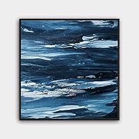 Framed Canvas Wall Art Abstract Color Painting Canvas Prints Home Artwork Decoration for Living Room,Bedroom - 16x16 inches