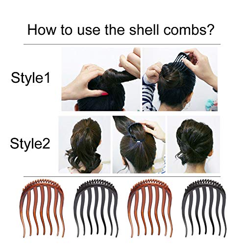 20 Pack Fast Easy Dance Ballet Doughnut French Bunhead Donut Bun Makers Chignon Fork Hair Pins Side Shell Combs Twist Clips Barrettes Sticks Hair Tie Twist Hair Holder Accessories for Kids Women Girls