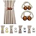 AndEssentials Curtain Tiebacks Magnetic - Set of 2 Nautical Coastal Theme Magnetic Tiebacks for Curtains | Home Décor for Beach Homes, Indoor Room, Outdoor Patio, Pool Deck | Drapery Holdbacks 2 Pack