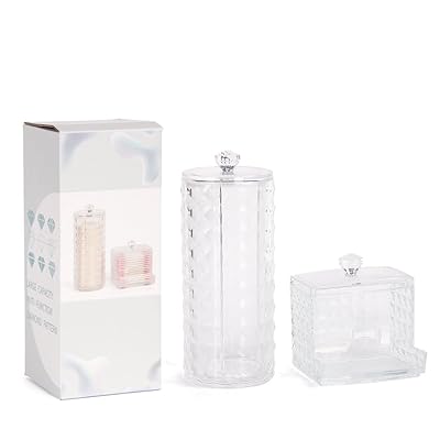 Buy Weltrxe Makeup Organizer Set Clear Acrylic Cotton Pad Container Cotton Buds Dispenser With Lid Cotton Swabs Holder Container Bathroom Storage Online In Thailand B07cjggmvm