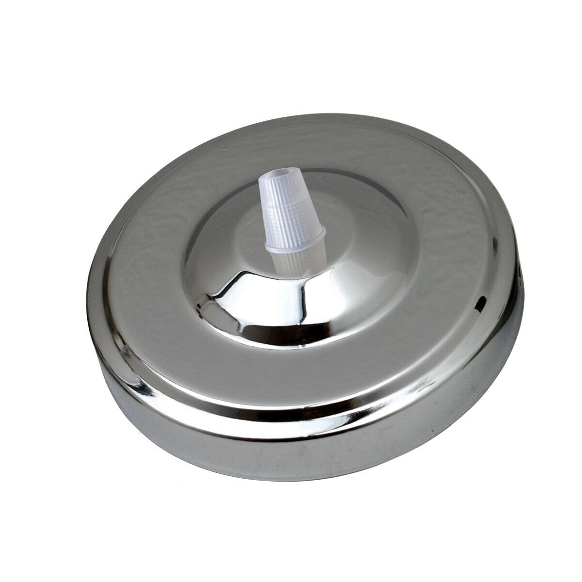 Chrome 108mm Ceiling Light Fitting Plate for Vintage Pendent Lights 108mm Single Point Metal Canopy Cover Antique Side Fitting Ceiling Rose with Accessories for Home Office Hanging Ceiling Wall Lamp