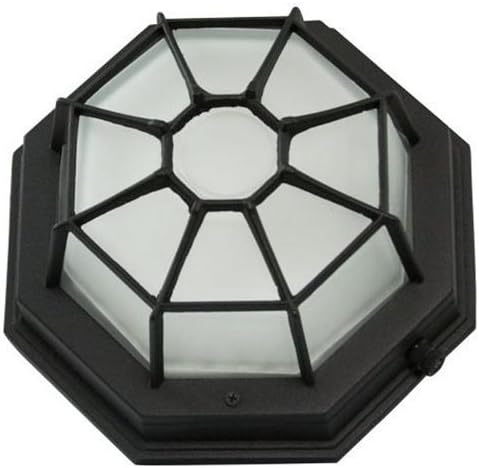Efficient Lighting Outdoor Flushmount, Exterior Ceiling Light Fixture in a Powder Coated Black Finish, Energy Star Qualified
