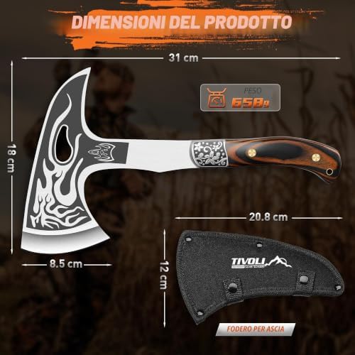 Ascia Outdoor Acciaio Carbonio Full Tang