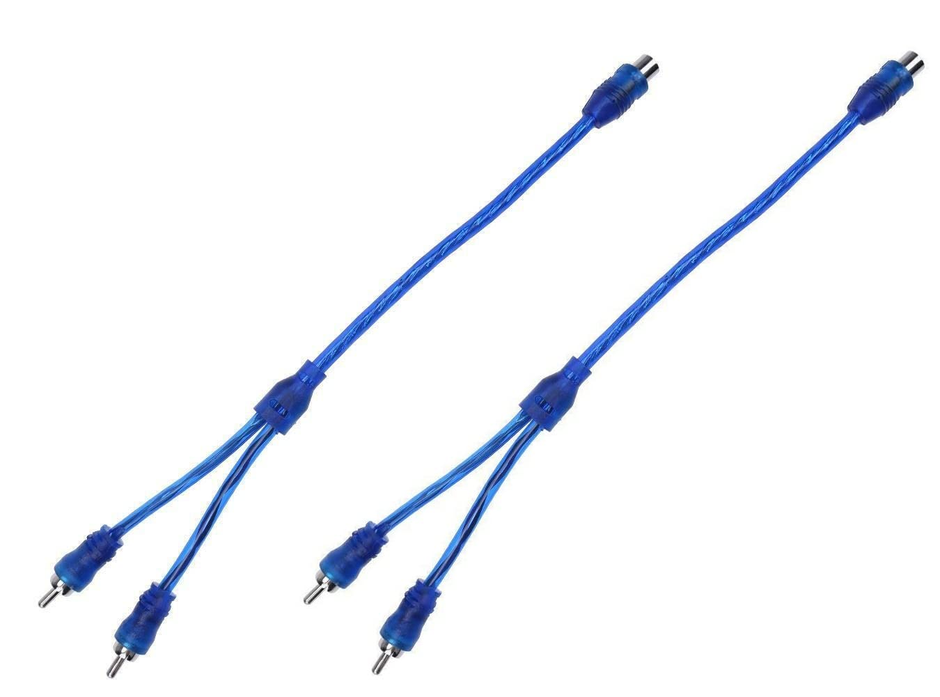 2 channel Phono Splitter Cable Blue (2 Male to 1 Female)