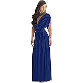KOH KOH Womens Long Semi-Formal Short Sleeve V-Neck Floor Length Maxi Dress Gown