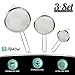Fine Mesh Stainless Steel Strainer Set: 3 Food Strainers with Handles for Kitchen, Tea, Rice, Juice, and Other Uses plus Cheesecloth Bag
