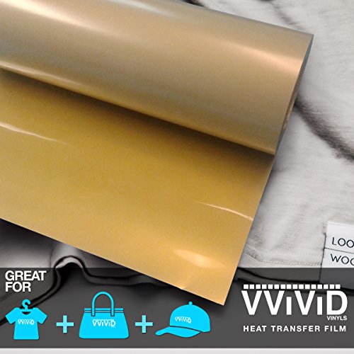 VViViD Gold Metallic Heavy-Duty Iron-on Heat Transfer Vinyl Film (12