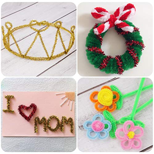Pipe Cleaners, Pack of 1000 Pieces Jumbo Pipe Cleaners Crafting DIY Projects Pipe Cleaners Bulk 20 Colors Bundle Bling-Bling/Matte Colors Available Ideal for School Projects & Decorations