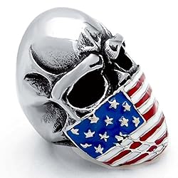ELFASIO Men's Stainless Steel Band Ring American