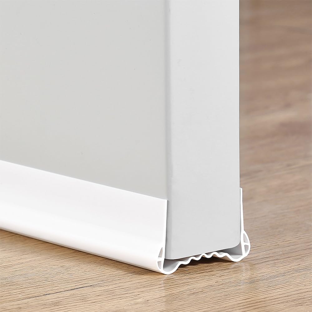 Draft Stoppers - Cuttable Weather Stripping Door Seal,Under Door Seal 39” Length Bottom of Door Draft Stopper,for Exterior & Interior Doors, Garage Window Blocker Noise Dust Insulation Draft Guard (White)