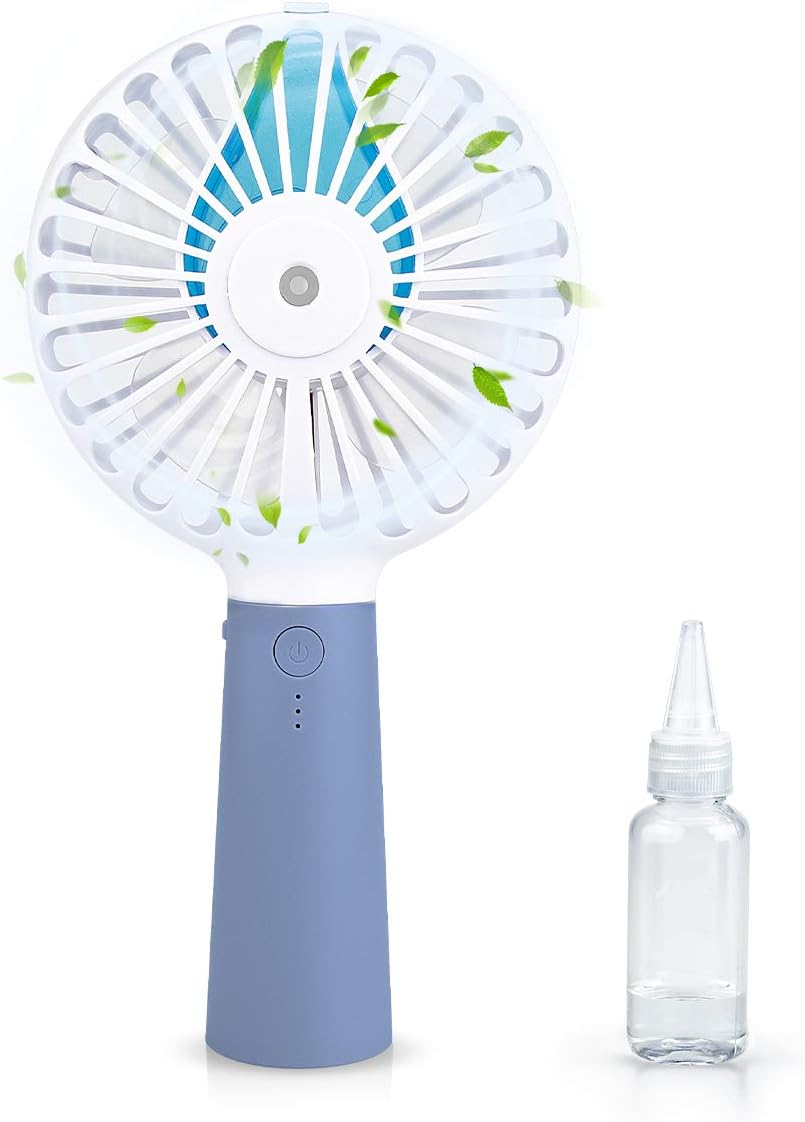 Which Is The Best Blue Portable Usb Misting Fan Mini Water Spray Fan Cooling Humidifier Handheld