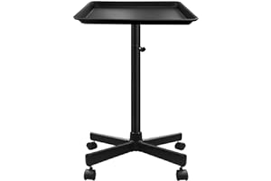 TAKEASHINE Salon Tray, Metal Feet Salon Rolling Tray Cart, Salon Color Tray, Tattoo Tray with Wheels, Instrument Tray for Salon&Spa Use Black…