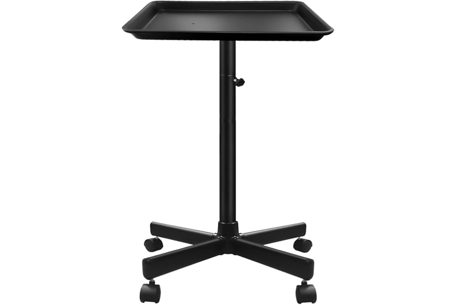 Salon Tray, Metal Feet Salon Rolling Tray Cart, Salon Color Tray, Tattoo Tray with Wheels, Instrument Tray for Salon&Spa Use Black…