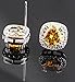 18K White Gold Plated Round-Cut CZ Sterling Silver 10mm Cushion Diamond Engagement Stud Earrings Yellow