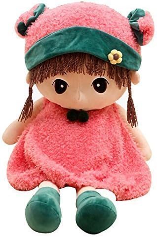hanxiang Plush Toys Cute Little Girl Doll Kids Toys (Pink)