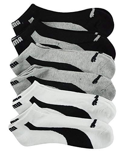 Puma 6-Pack 1/2 Terry Low Cut Socks Side Stripe Arch Logo White Traditional Size 10-13