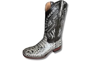 GadwallAR Men's Exotic Pattern Western Cowboy Slip-On Square Toe Boots in Leather-Alex Series Snake, Caiman & Ostrich Styling bota de vaquero para hombre