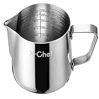 X-Chef Frothing Pitcher Stainless Steel Milk Pitcher 12 oz (350 ml)