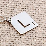 Sterling Silver Scrabble Tile Inspired Pendant and Necklace Initial L