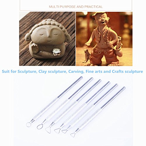 Clay Carving Tool, BeeSpring Clay Sculpting Tools Craft Art Tools Pottery Clay Soap Carvers Modelling Carving Tool Hand Tool Set of 6