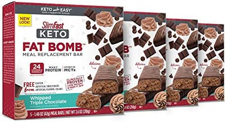 SlimFast Keto Fat Bomb Meal Replacement Whey Protein Bar, Whipped Triple  Chocolate, Low Carb with 7g Protein, 5 Count Box (Pack of 4) price in UAE |  Amazon UAE | kanbkam