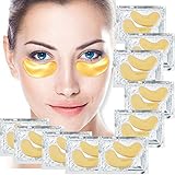 Anti Aging Treatments Set/Kit of 10 Pairs Eyes 24K Gold/Golden Collagen Gel Crystal Masks/Patches for Wrinkles/Crows Feet, Dark Circles and Puffiness/Puffy Eye Bags Removal and Moisturizing