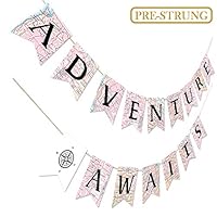 Adventure Awaits Bon Voyage Banner, Travel Themed Party Decorations, Retirement /Baby Shower/Graduation Map Banner, Moving/Relocation/Wedding/Bachelorette/Job Change/Farewell/Career Change Party Decorations