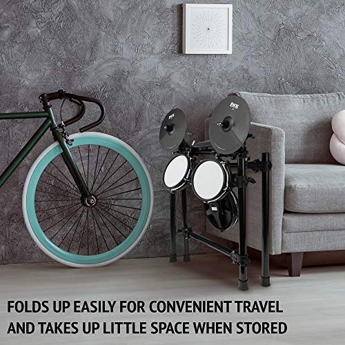 LyxJam 8Piece Electronic Drum Kit, Professional Drum Set with Real Mesh Fabric, 448 Preloaded