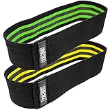 Tribe Lifting Resistance Hip Bands | Leg Band for Hip Work Out or Physical Therapy | Resistance Loops, Non-Slip Elastic Grippy Inner Layer | Men and Women | Black