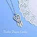 ATHENAA S925 Sterling Silver Dream Catcher Feather Forever Love Heart Pendant Necklace，18 inches