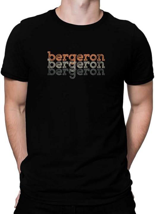 Teeburon Bergeron Repeat Retro T-Shirt Black: Amazon.co.uk: Clothing