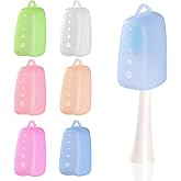 Serqd 6 Pack Silicone Toothbrush Covers, Travel Toothbrush Head Cover Caps | Reusable breathable toothbrush head covers keep toothbrushes cleaner during travel, camping, school, gym and everyday storage