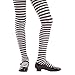 Black & White Striped Mid-Rise Halloween Children's Cosplay Costume Tights (Large)