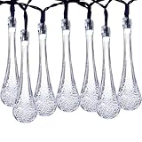 MagicLux Tech Waterproof 30 LED Solar String Lights with 8 Modes (Steady, Flash), 21-Feet, White