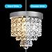 SHINE HAI Crystal Chandelier, 3-Light Modern Flush Mount Ceiling Pendant Light H9.45 X W8.66 for Bedroom, Living Room, Dining Room, Kitchen, Hallway