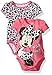 Disney Girls' Baby Minnie Mouse Two-Pack Bodysuits, Bright Pink, 6-9 Months
