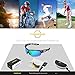 TOREGE Polarized Sports Sunglasses for Men Women Cycling Running Driving TR033(Transparent Gray&Black Tips&Green Lens)